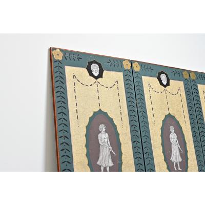 English Early 20th Century Bloomsbury Folding Screen
