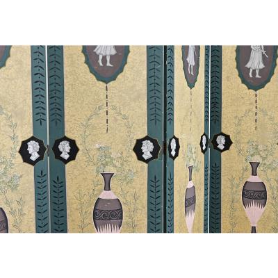 English Early 20th Century Bloomsbury Folding Screen