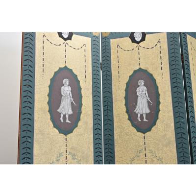 English Early 20th Century Bloomsbury Folding Screen