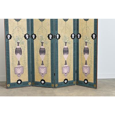 English Early 20th Century Bloomsbury Folding Screen
