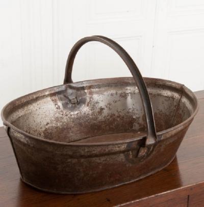 English Early 20th Century Metal Harvest Trug