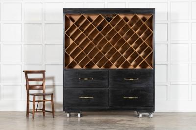 English Ebonised Beech Haberdashery Cabinet