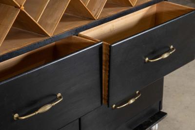 English Ebonised Beech Haberdashery Cabinet