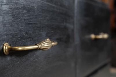 English Ebonised Beech Haberdashery Cabinet