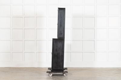 English Ebonised Glazed Shop Display Cabinet Vitrine