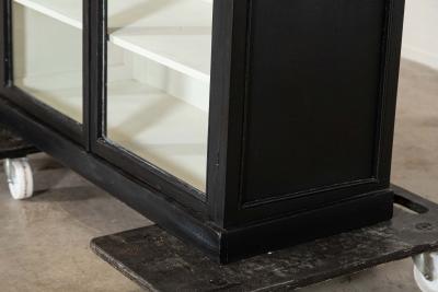 English Ebonised Glazed Shop Display Cabinet Vitrine