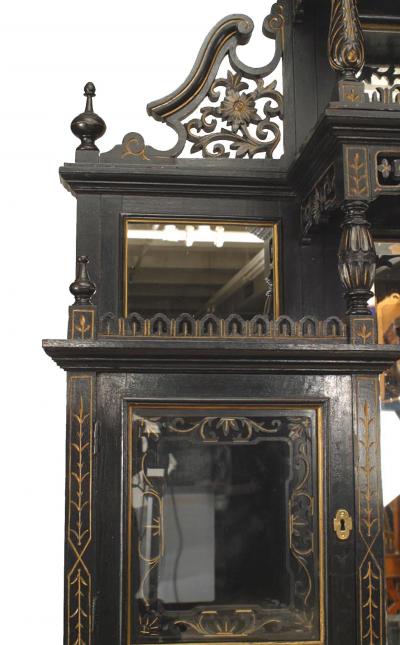English Ebonized Cupboard Cabinet