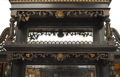English Ebonized Cupboard Cabinet