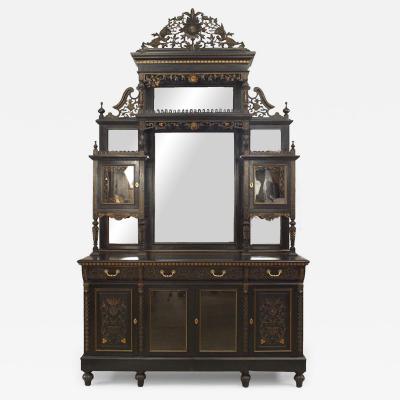 English Ebonized Cupboard Cabinet