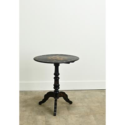 English Ebonized Tilt Top Tea Table