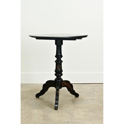 English Ebonized Tilt Top Tea Table