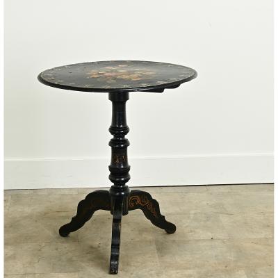 English Ebonized Tilt Top Tea Table