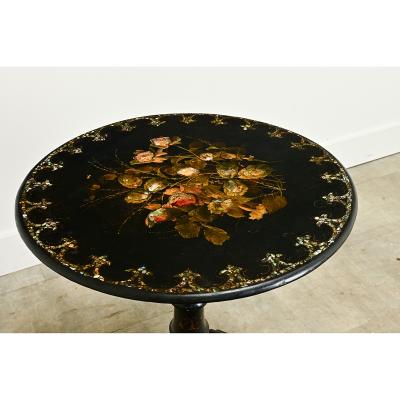 English Ebonized Tilt Top Tea Table