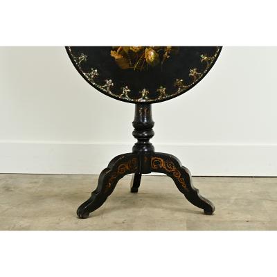 English Ebonized Tilt Top Tea Table