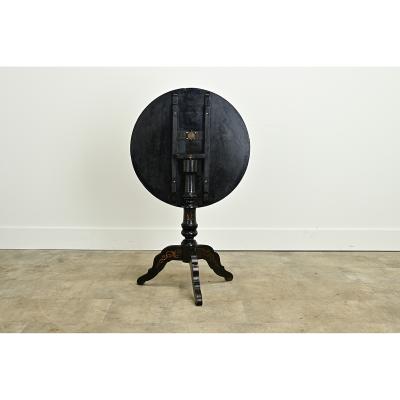 English Ebonized Tilt Top Tea Table