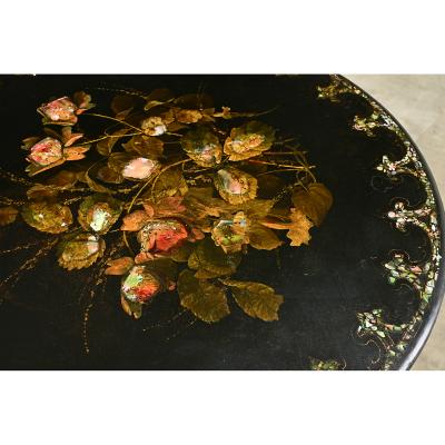 English Ebonized Tilt Top Tea Table
