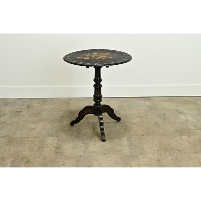 English Ebonized Tilt Top Tea Table