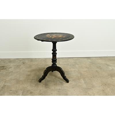 English Ebonized Tilt Top Tea Table