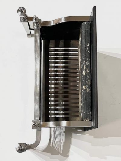 English Edwardian Adam Style Polished Steel and Iron Fire Grate circa 1905