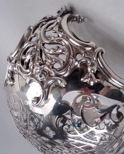 English Edwardian Classical Sterling Silver Openwork Bowl 1911