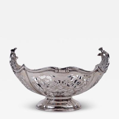 English Edwardian Classical Sterling Silver Openwork Bowl 1911