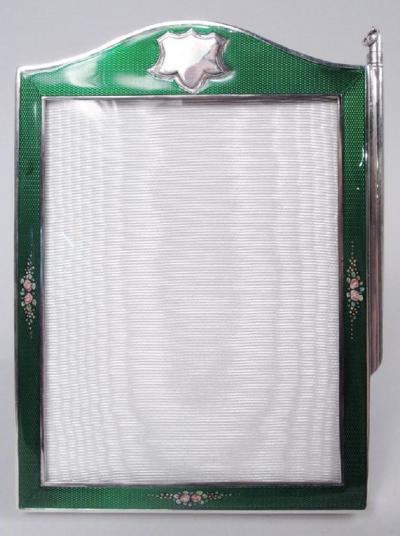 English Edwardian Enamel Novelty Picture Frame with Pencil 1922