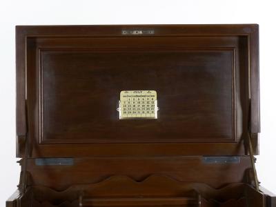 English Edwardian Mahogany Fall Front Secretary Desk with Built In Safe c 1900