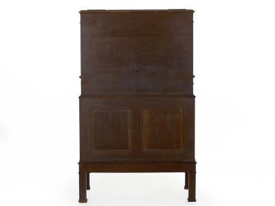 English Edwardian Mahogany Fall Front Secretary Desk with Built In Safe c 1900