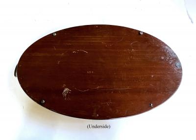 English Edwardian Mahogany Inlaid Serving Butlers Tray with Shell Motif