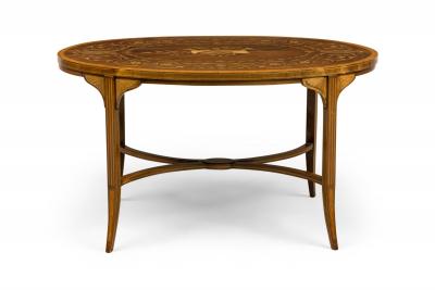 English Edwardian Mahogany and Marquetry Inlay Occasional Table