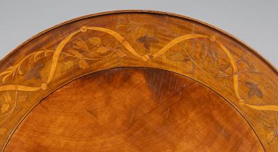 English Edwardian Period Small Round Inlaid Side or Occasional Table