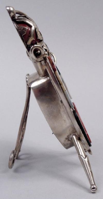 English Edwardian Sterling Silver Agate Armorial Picture Frame