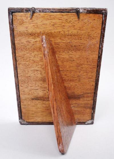 English Edwardian Sterling Silver Green Enamel Picture Frame 1927