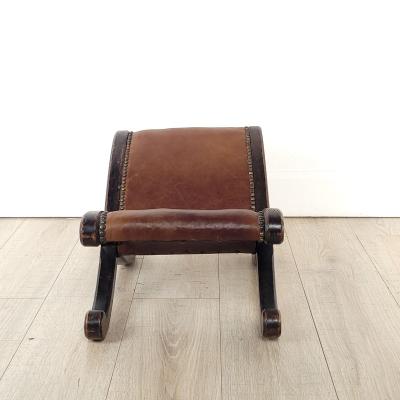 English Edwardian Walnut Gout Stool circa 1910