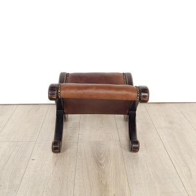 English Edwardian Walnut Gout Stool circa 1910