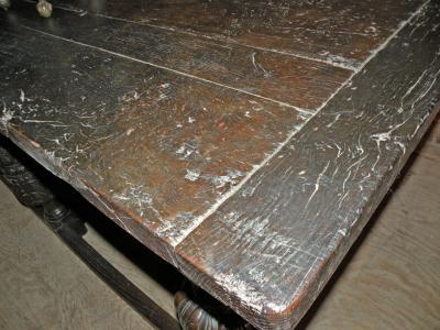 English Elizabethan Oak Long Eight Melon Refectory Table