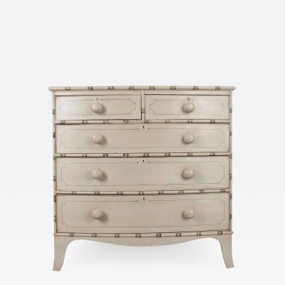 English Faux Bamboo Painted Pine Chest