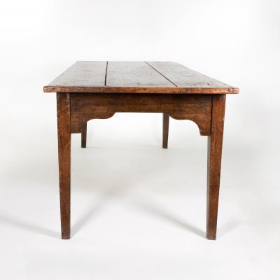 English Fruitwood Farm Table With Tapered Legs Circa 1850 