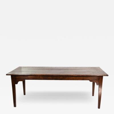 English Fruitwood Farm Table With Tapered Legs Circa 1850 