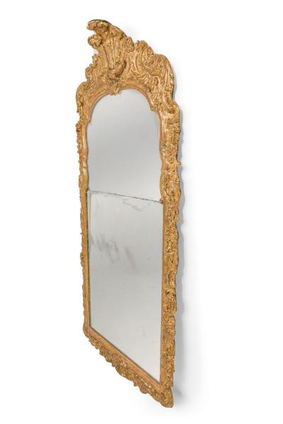 English George I Carved Giltwood Framed Pier Mirror