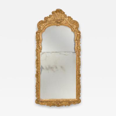 English George I Carved Giltwood Framed Pier Mirror