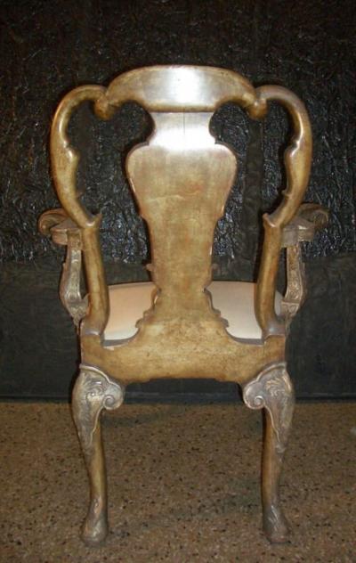 English George I style Silvered Armchair after a design by William Kent