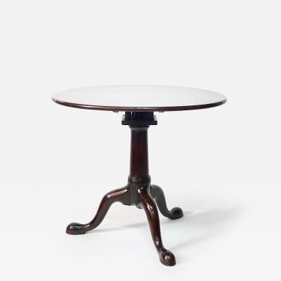 English George II Solid Mahogany Pillar and Claw Tilt Top Table circa 1740