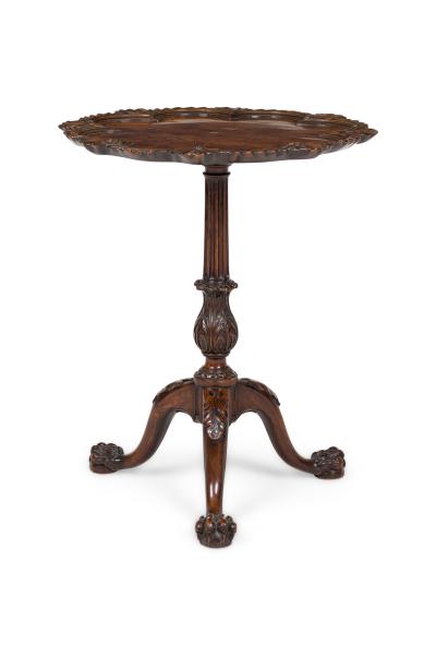 English George II Style Pie Crust Pedestal Side Table