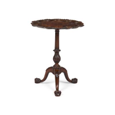 English George II Style Pie Crust Pedestal Side Table