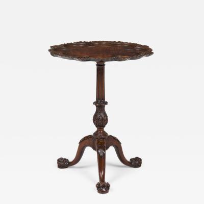 English George II Style Pie Crust Pedestal Side Table