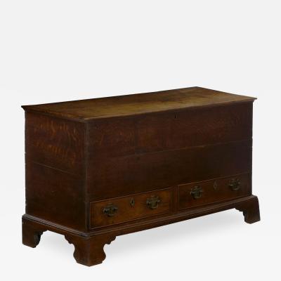 English George III Antique Oak Blanket Chest over Two Drawers