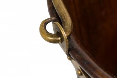 English George III Brass Bound Wooden Peat Bucket