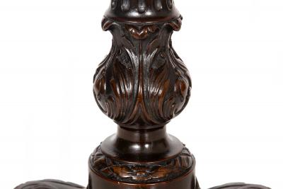 English George III Carved Mahogany Pie Crust Tilt Top Table ca 1780