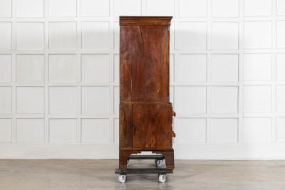 English George III Inlaid Oak Livery Cupboard
